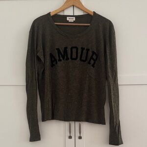 Zadig&Voltaire Olive Green 'Amour' Women's Top